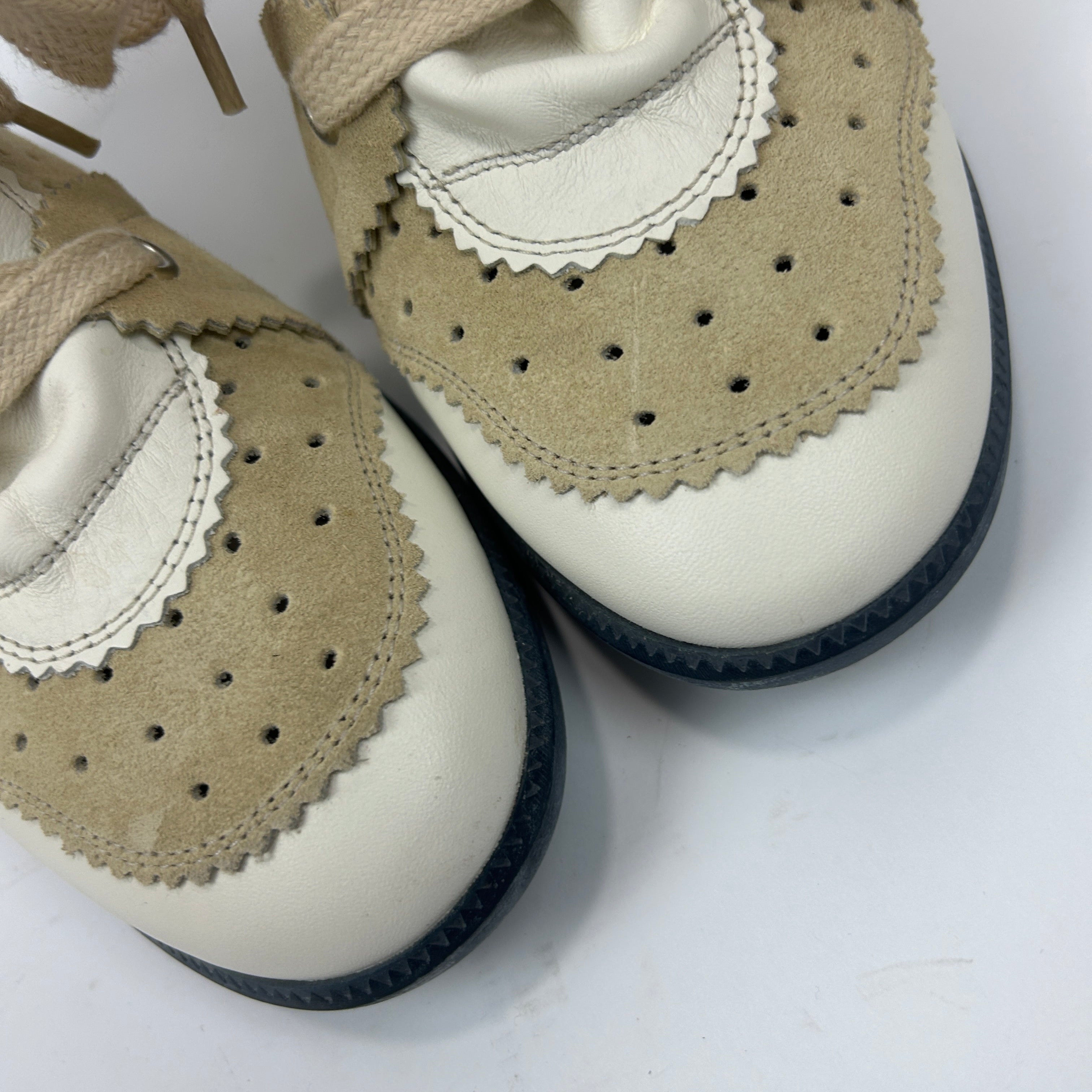 Isabel Marant £480 Cream & White Suede Bobby Wedge Trainers 40