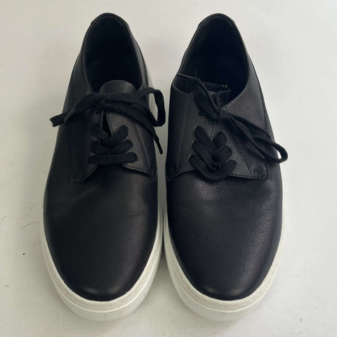 Eileen Fisher Black Leather Penni Lightweight Trainers 37.5