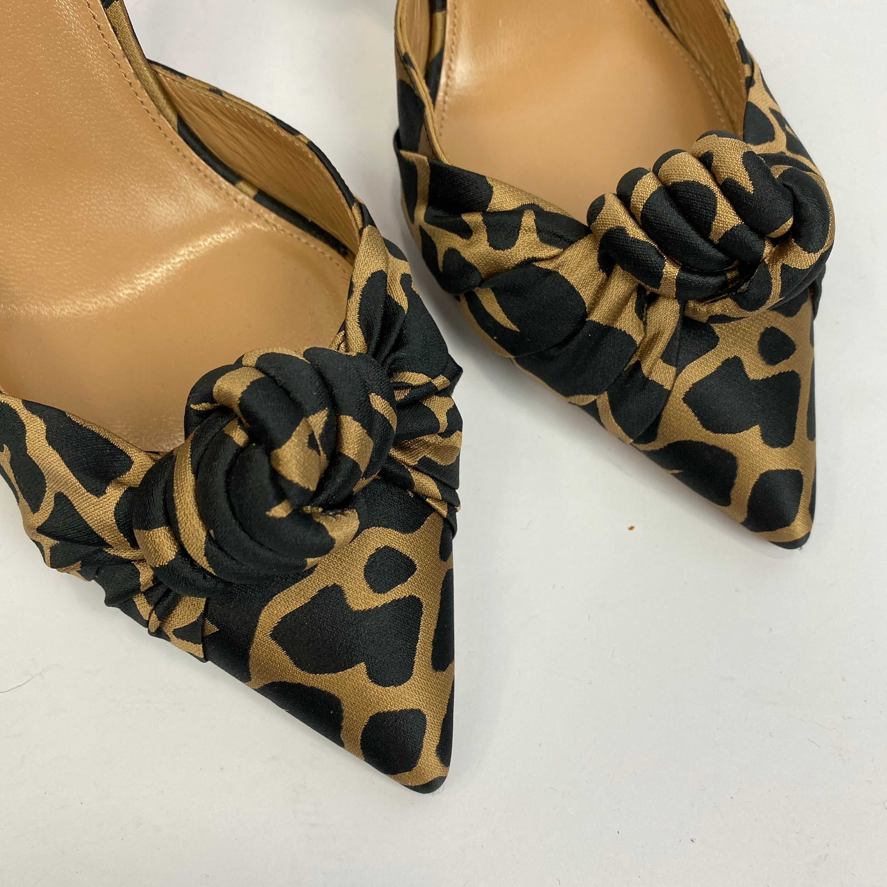 Aquazzura New $850 Leopard Silk Kiki 85 Slingbacks 38