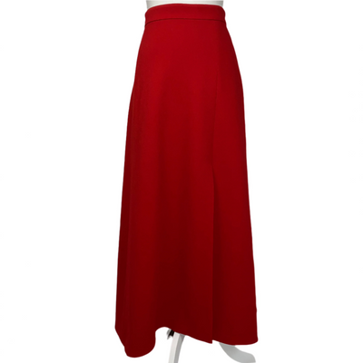 Emilia Wickstead £695 Red Double Crepe Maxi Skirt XS/S