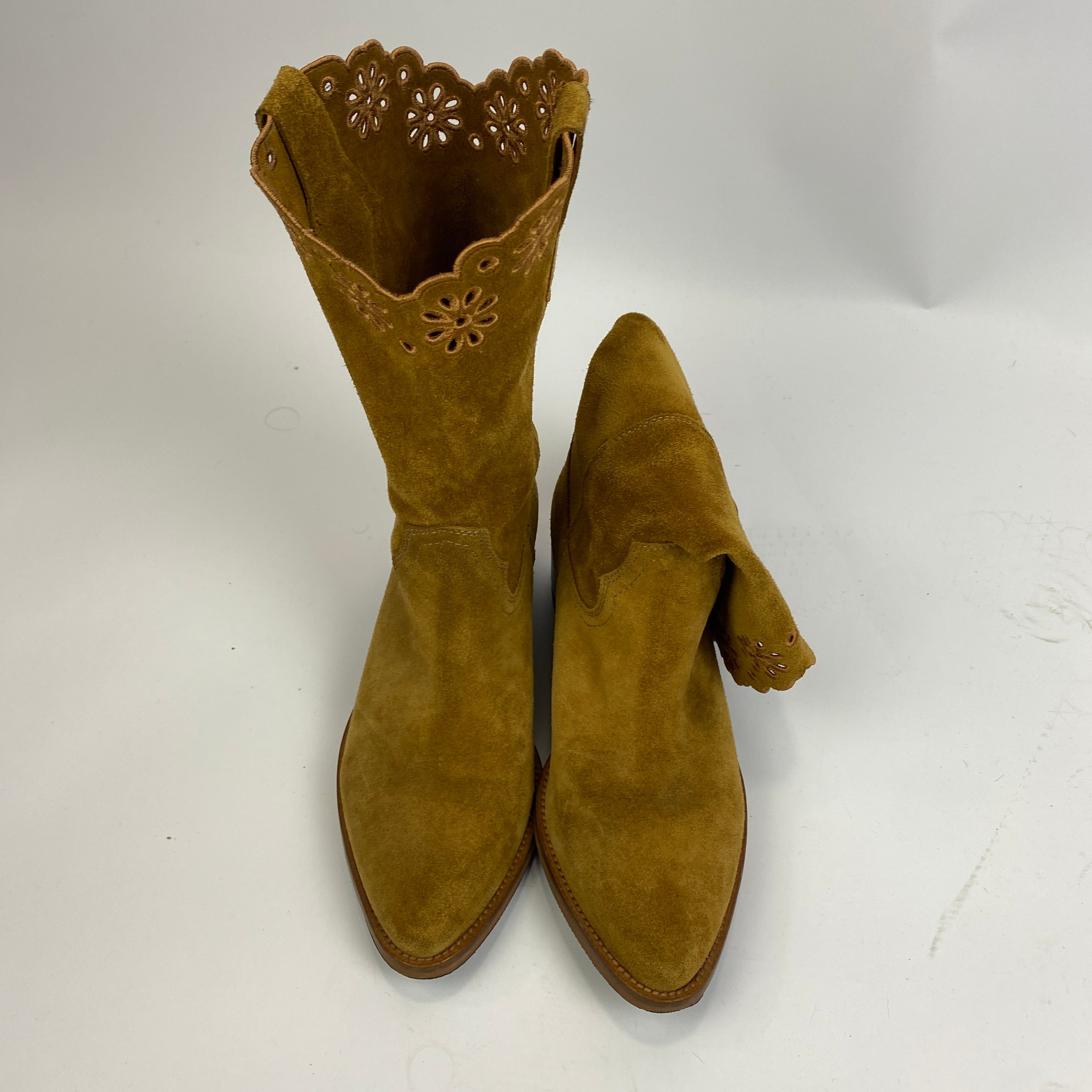 Penelope Chilvers £329 Camel Suede Jesse Broderie Boots 39