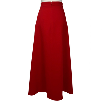 Emilia Wickstead £695 Red Double Crepe Maxi Skirt XS/S