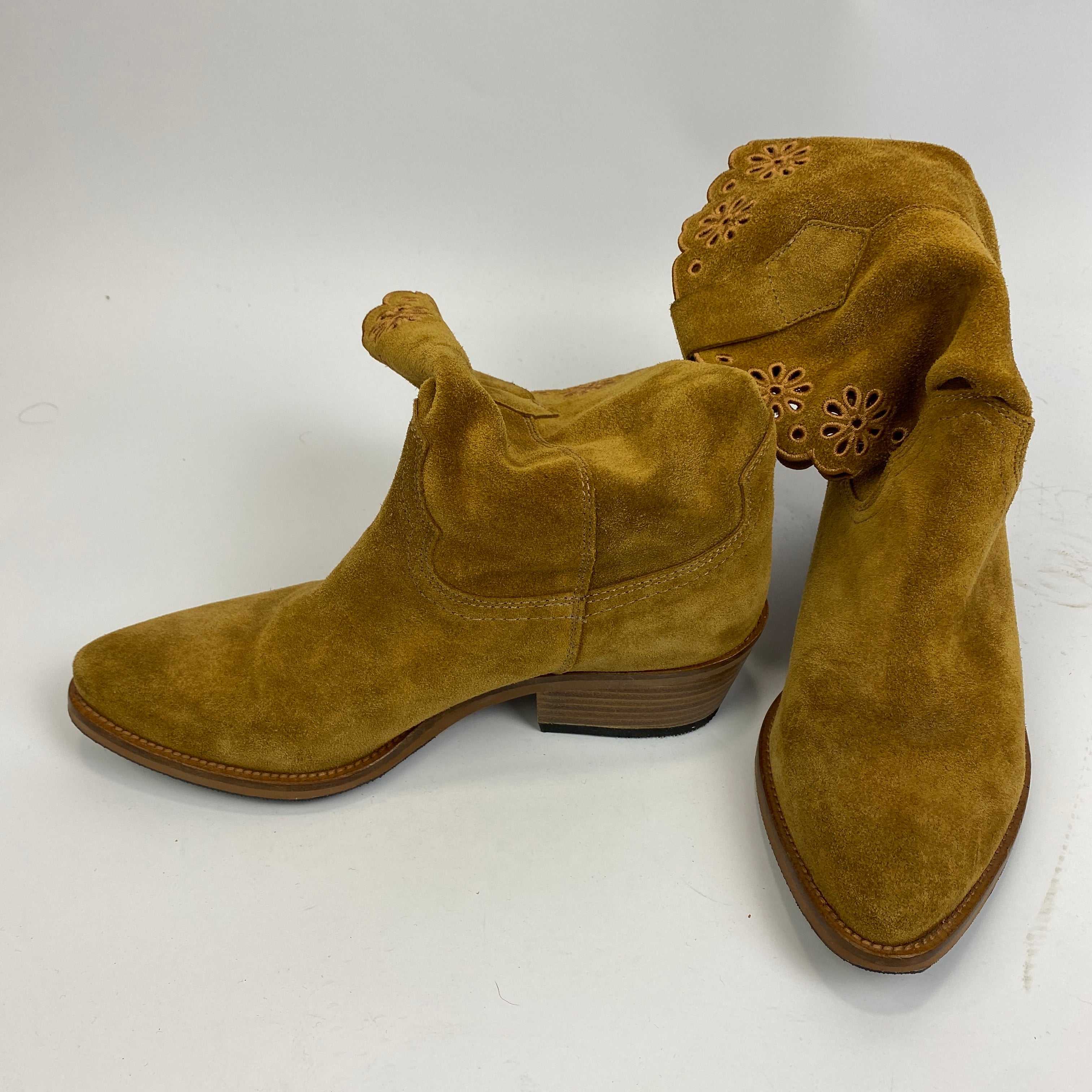Penelope Chilvers £329 Camel Suede Jesse Broderie Boots 39