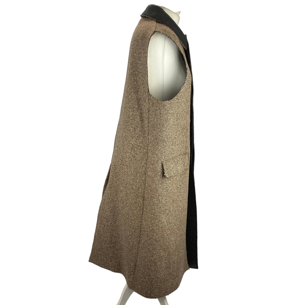 Marni New £2495 Brown Tweed Sleeveless Coat M