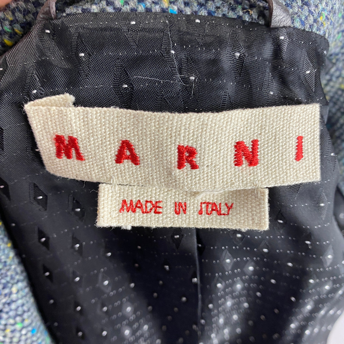 Marni Grey & Navy Tweed Overstitched Blazer L