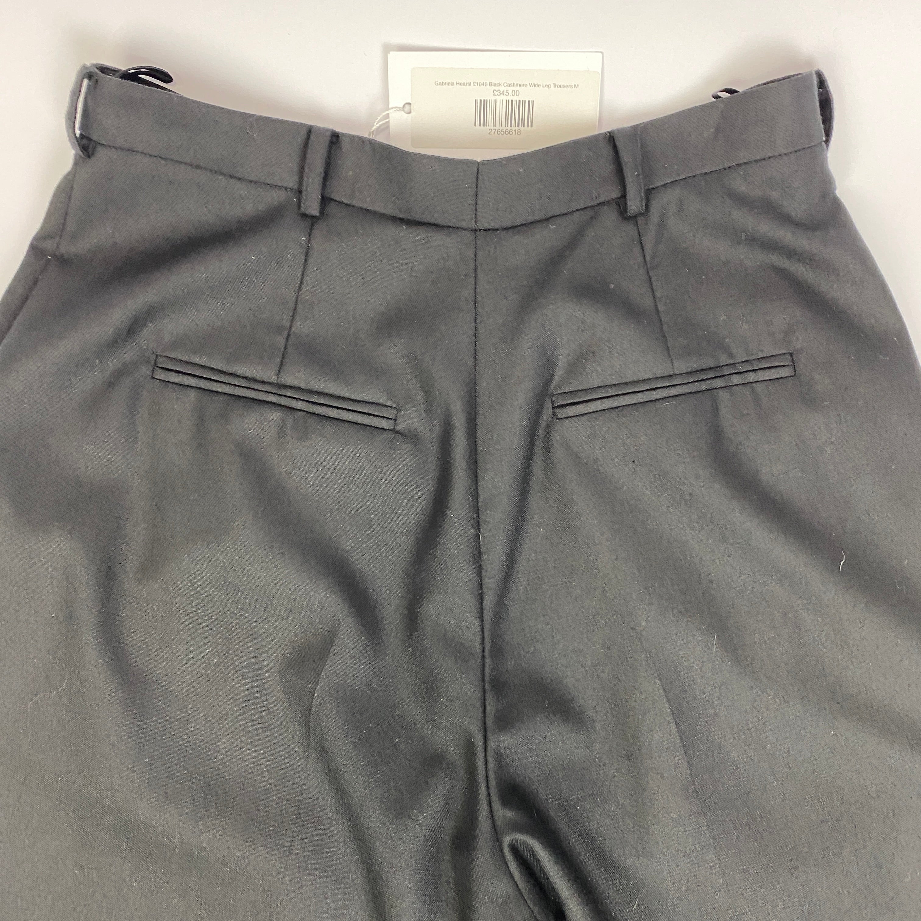 Gabriela Hearst £1040 Black Cashmere Wide Leg Trousers M