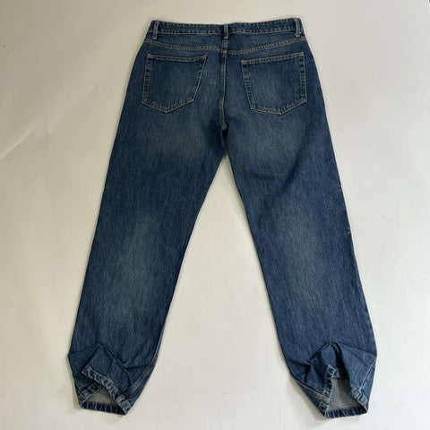 Raey Mid Wash Straight Leg Tuck Jeans L