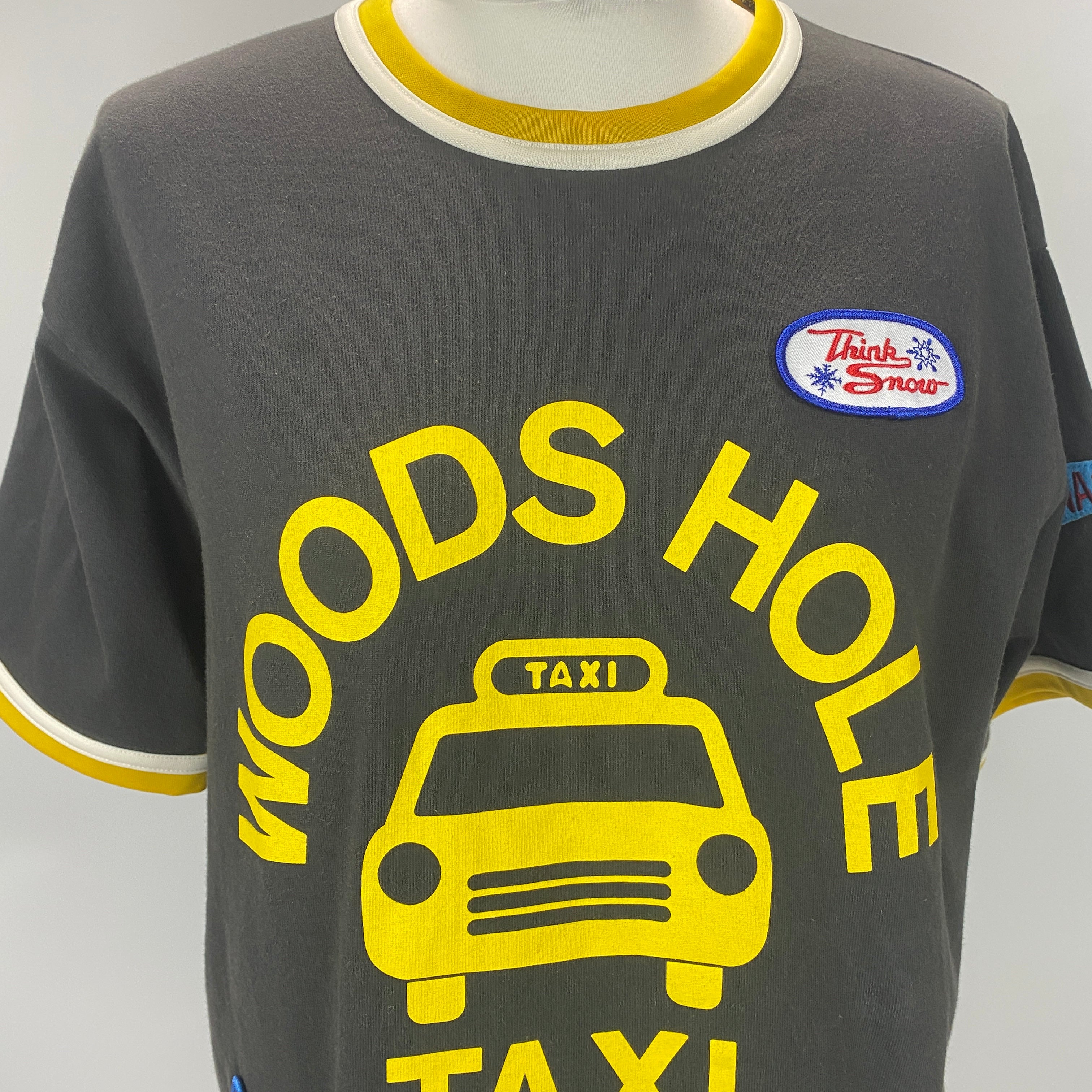 Bode New £325 Brown WOODS HOLE TAXI Applique Tee XS/S/M