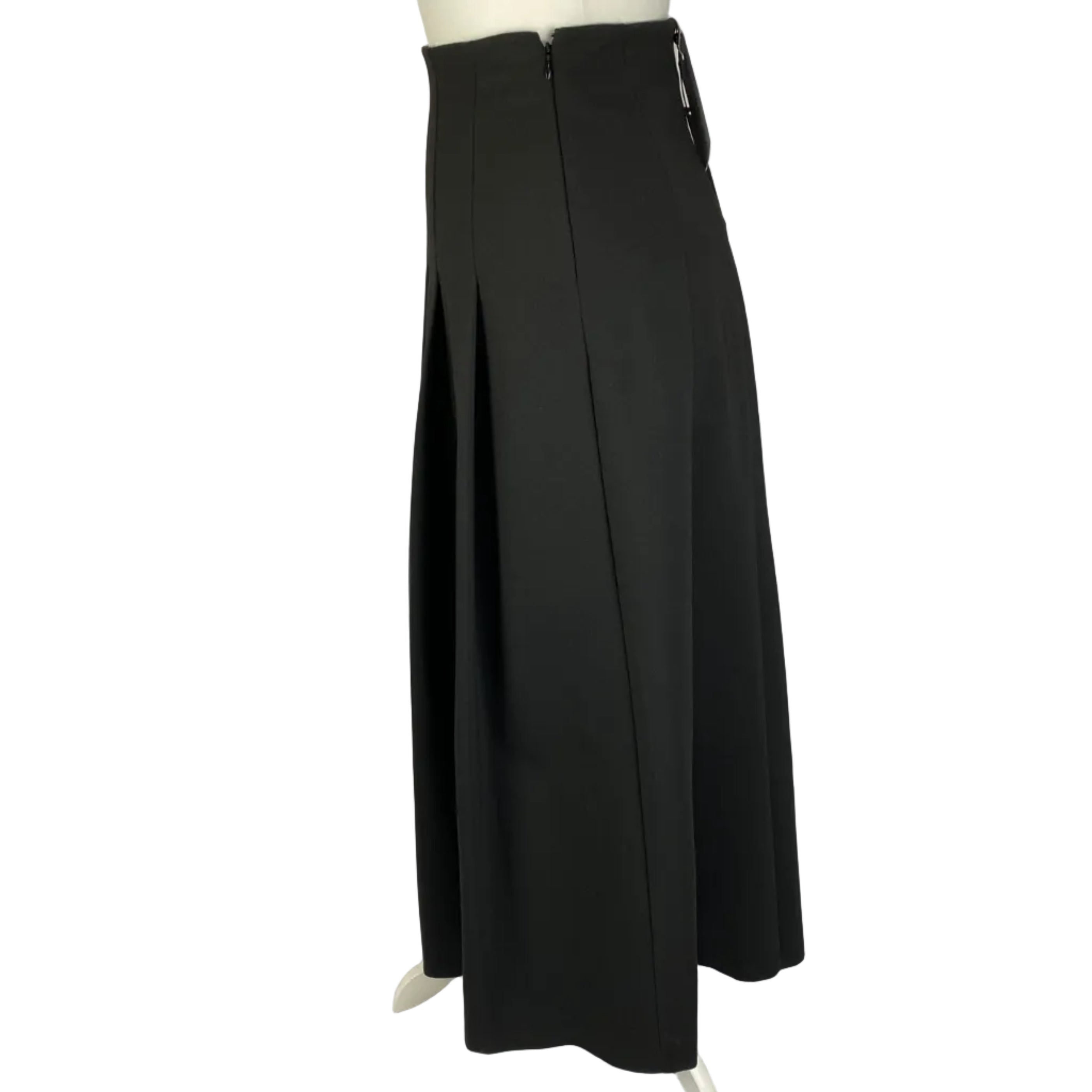Me&Em New Black Stretch Pleat Ponte Maxi Skirt XS