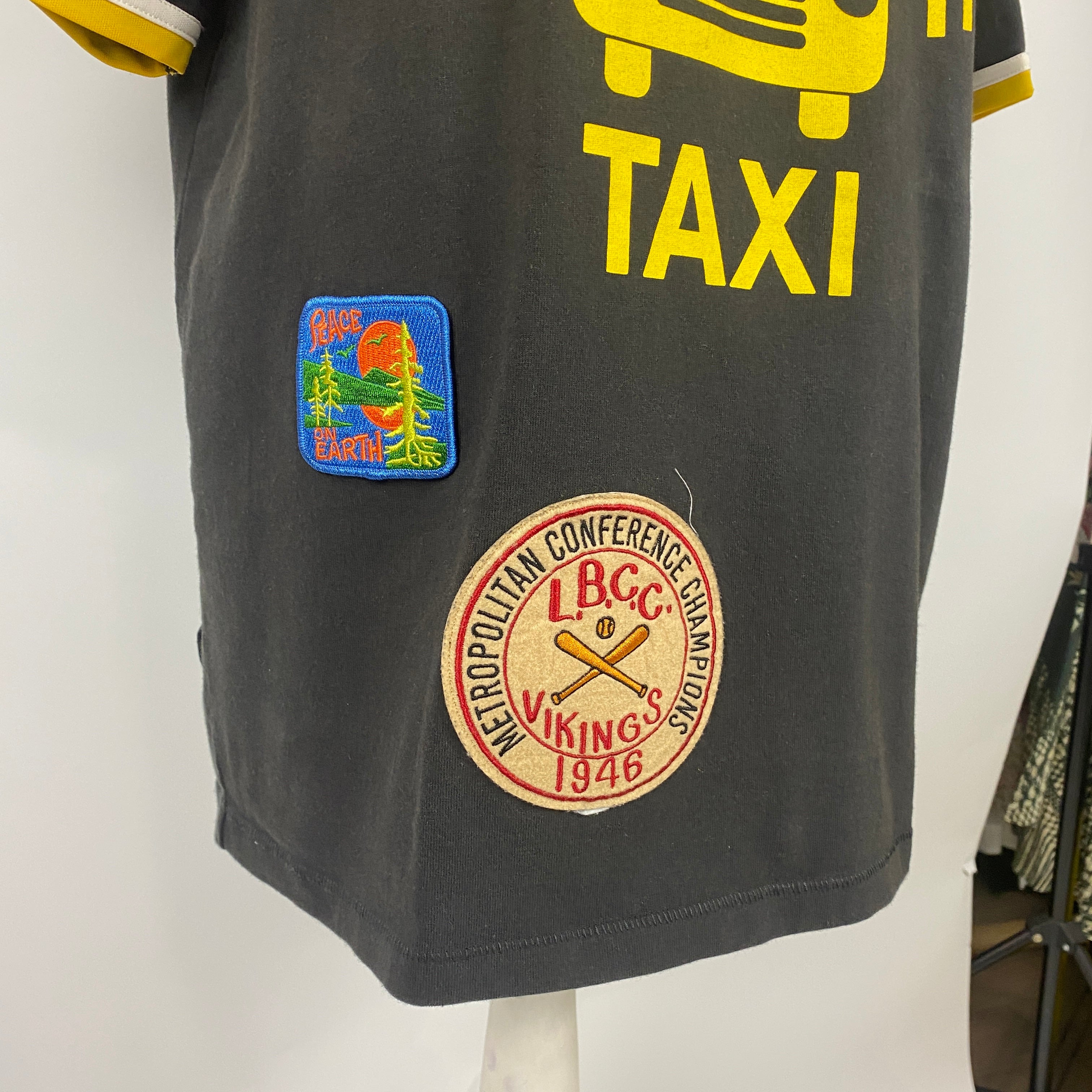 Bode New £325 Brown WOODS HOLE TAXI Applique Tee XS/S/M