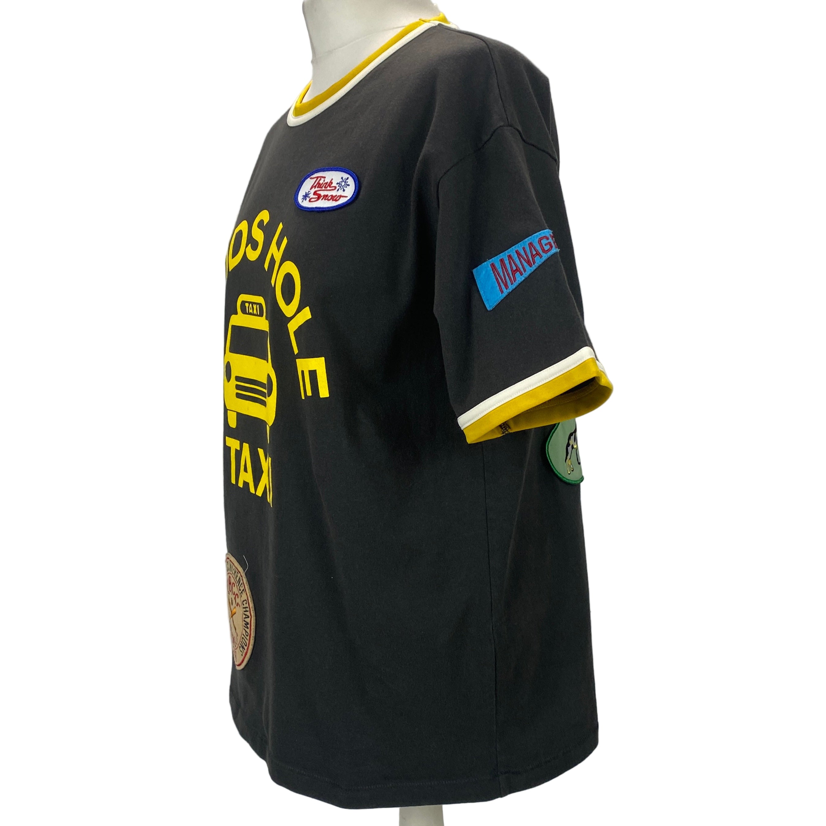 Bode New £325 Brown WOODS HOLE TAXI Applique Tee XS/S/M