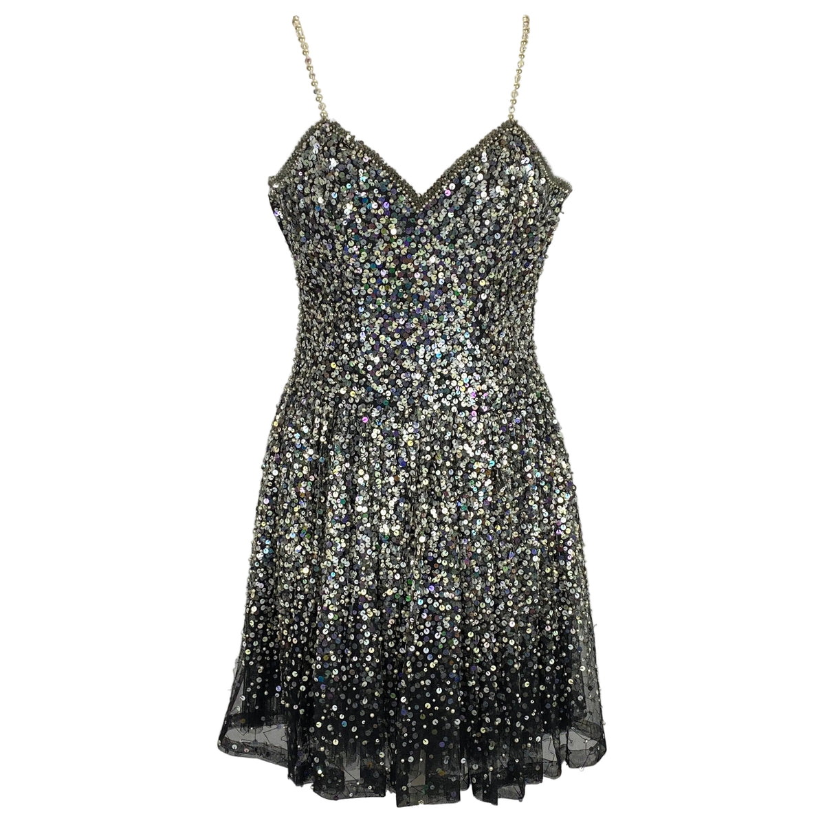 Fred Hayman Vintage Black Sequinned Ballerina Dress XS