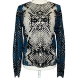 Zadig & Voltaire Blue Snakeskin Print Cashmere Cardigan M