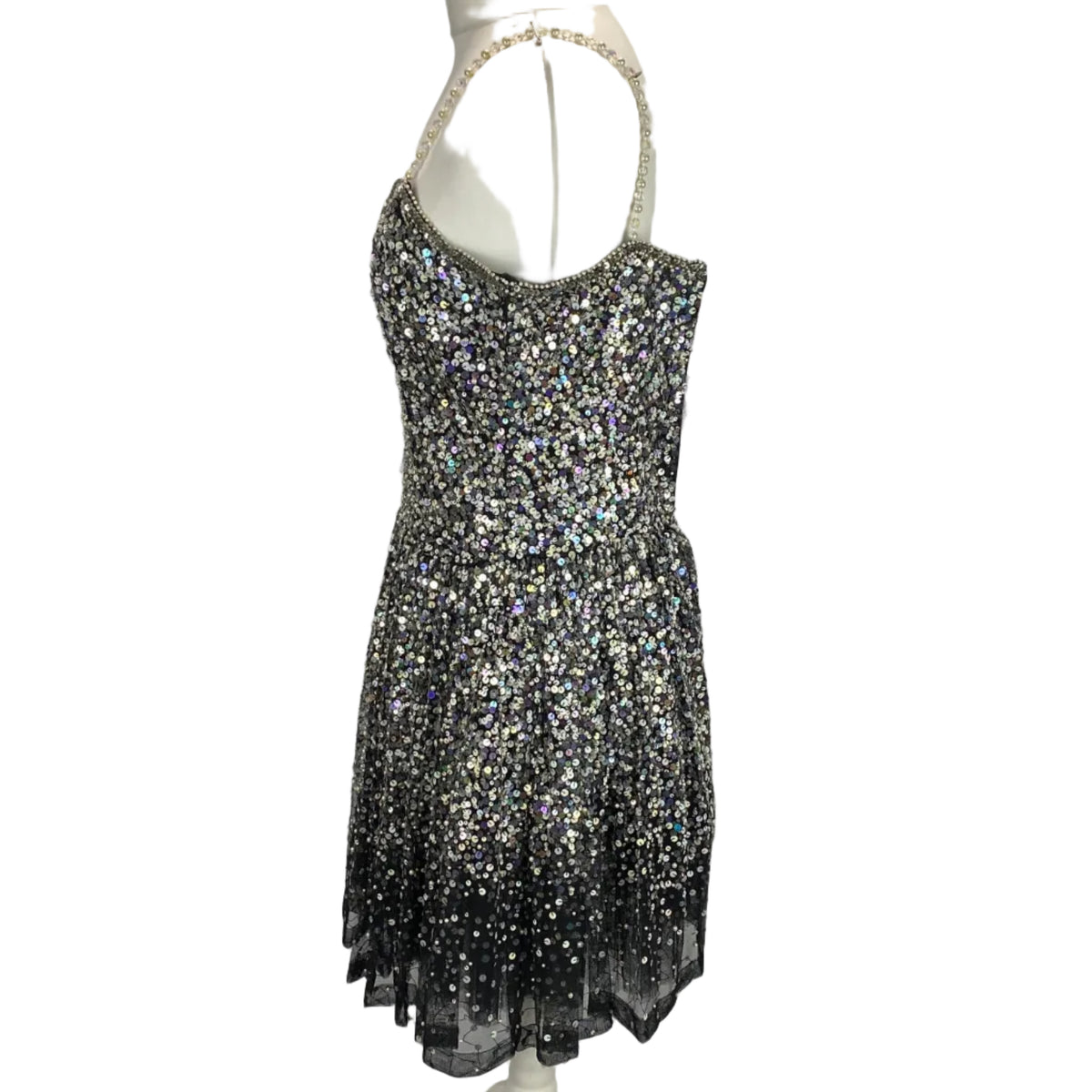 Fred Hayman Vintage Black Sequinned Ballerina Dress XS