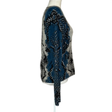 Zadig & Voltaire Blue Snakeskin Print Cashmere Cardigan M