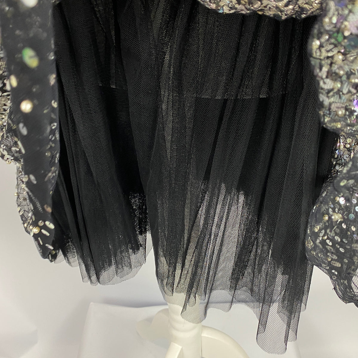 Fred Hayman Vintage Black Sequinned Ballerina Dress XS