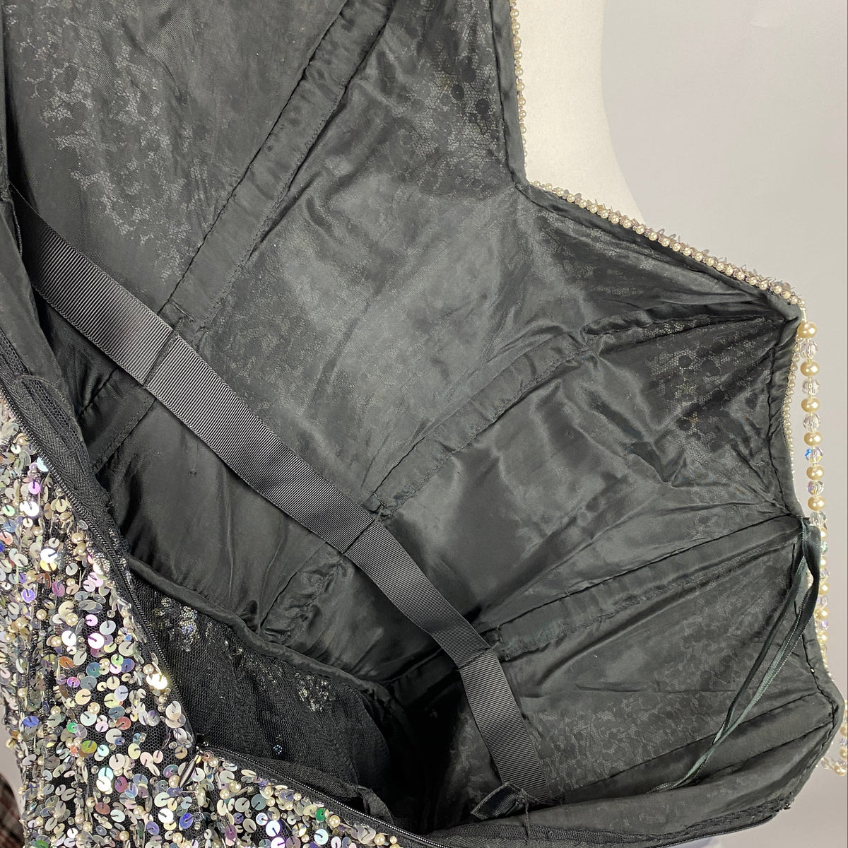 Fred Hayman Vintage Black Sequinned Ballerina Dress XS