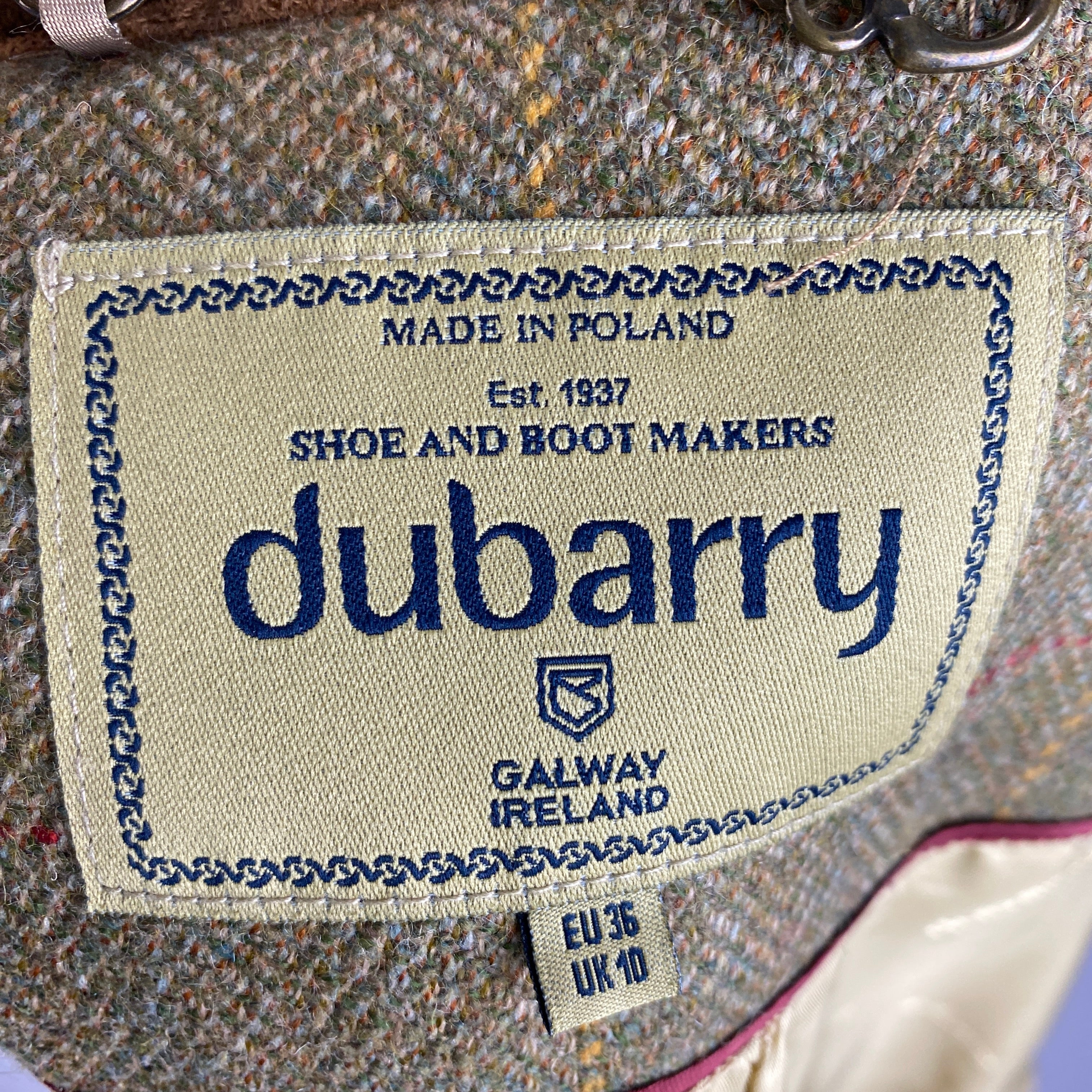 Dubarry £479 Elm Bracken Tweed Jacket S
