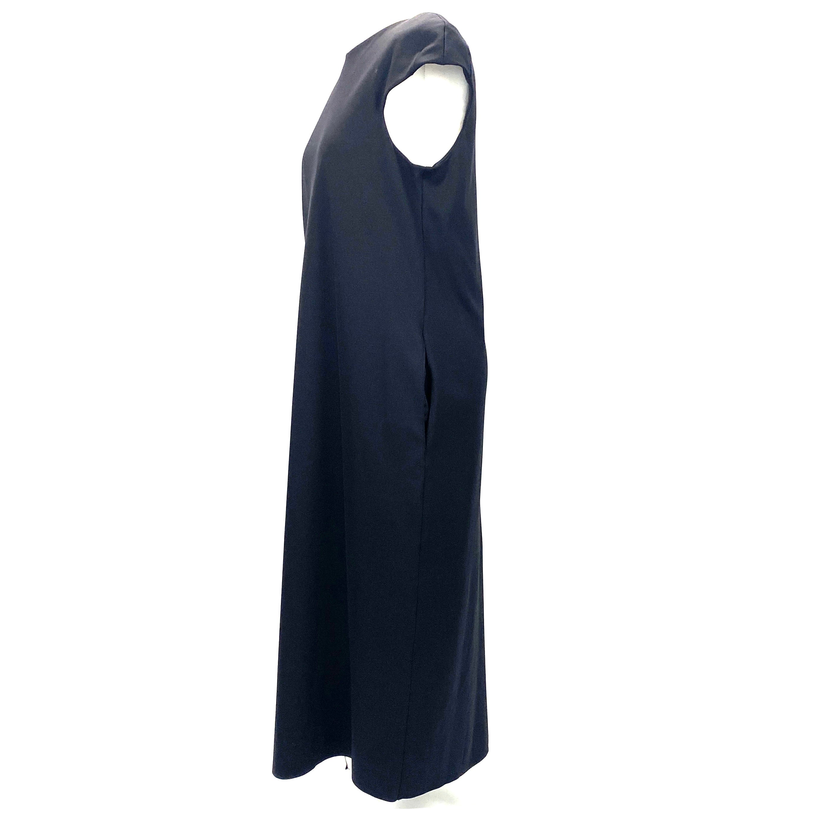 Tibi New £715 Black Stretch Scuba Cap Sleeve Maxi Dress S