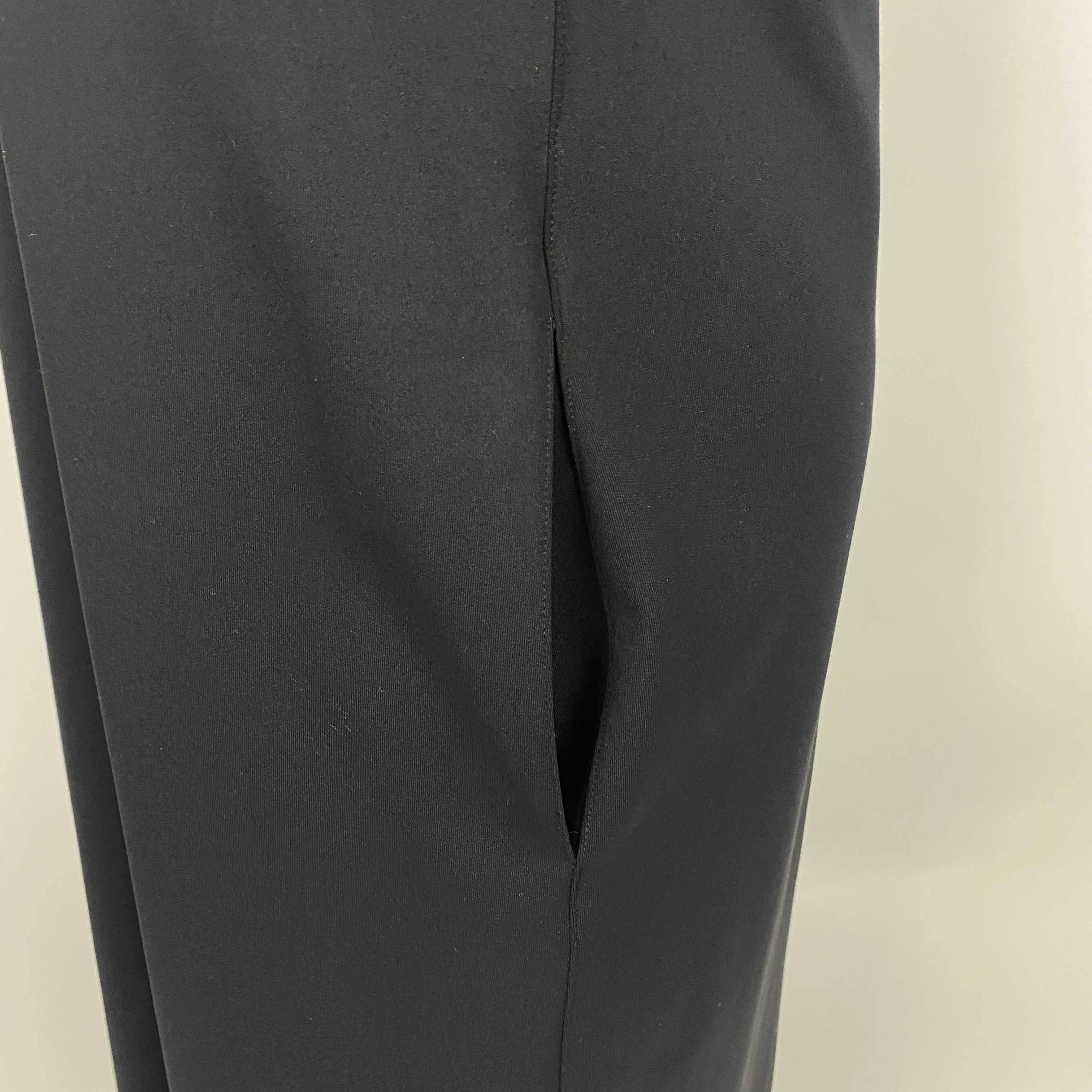 Tibi New £715 Black Stretch Scuba Cap Sleeve Maxi Dress S