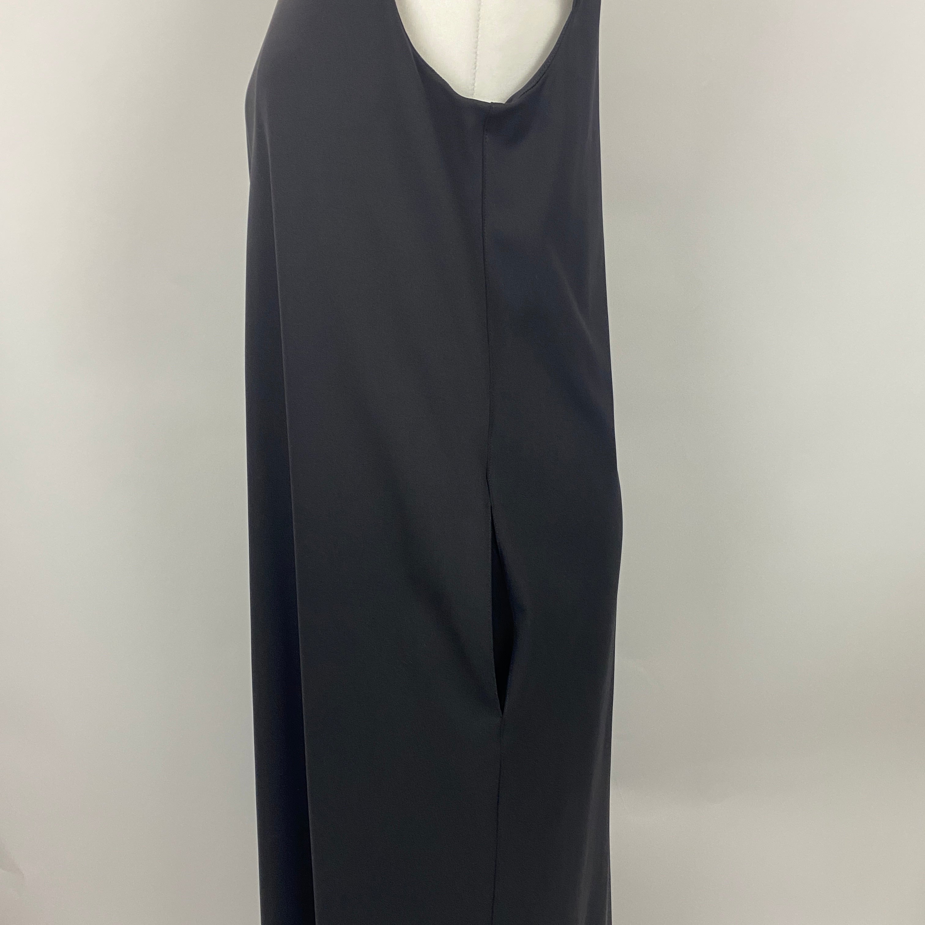 Tibi New £715 Black Stretch Scuba Cap Sleeve Maxi Dress S