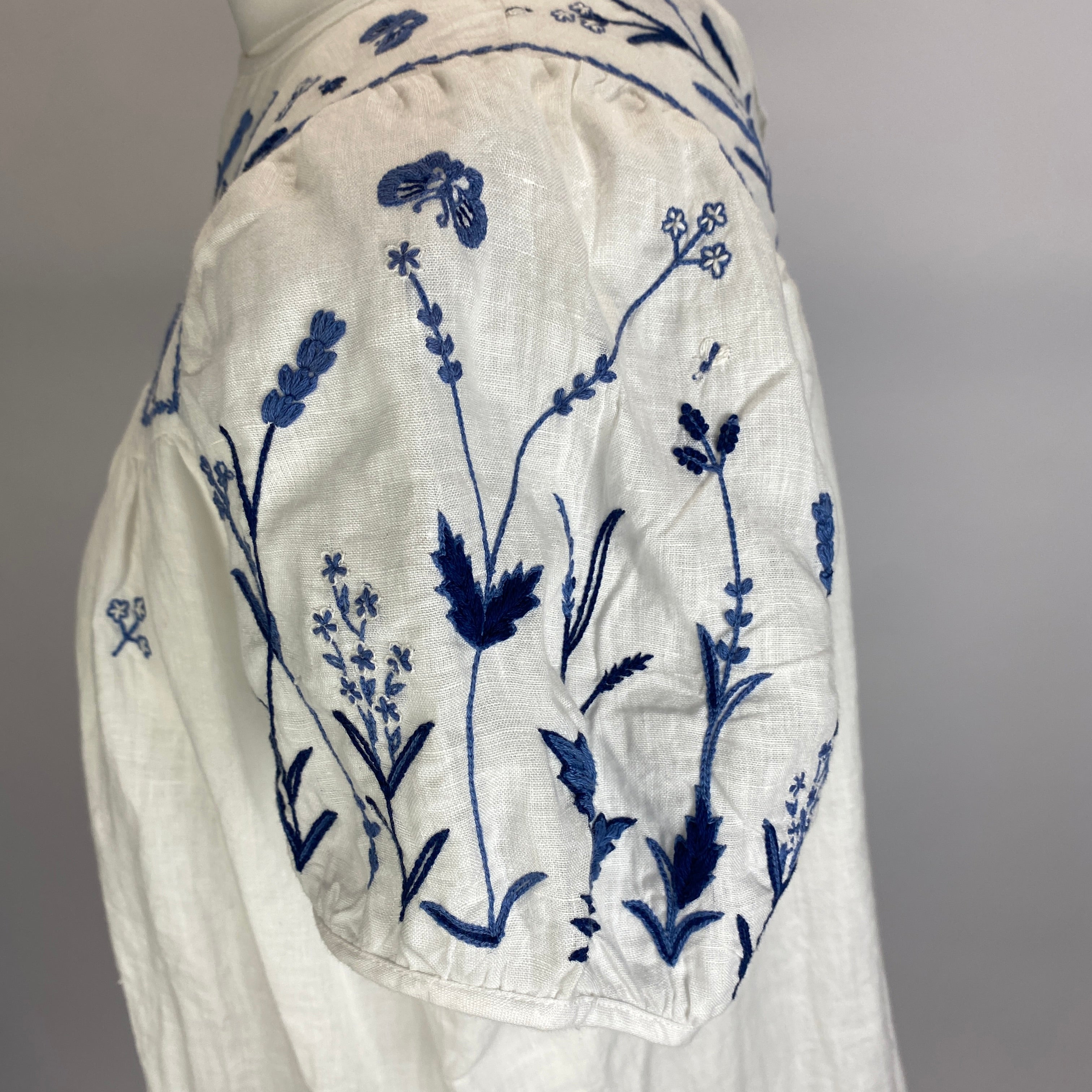 Thierry Colson Embroidered White Linen Tunic Top XS/S
