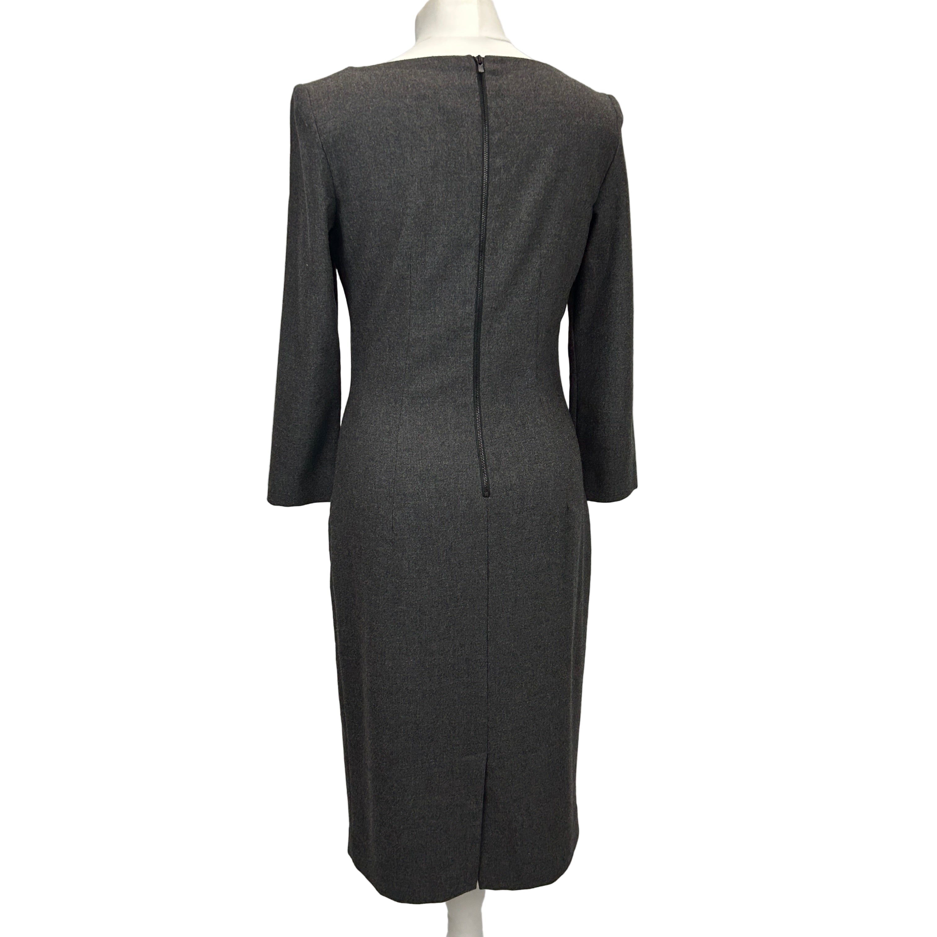 Joseph Charcoal Wool & Cashmere Shift Dress M