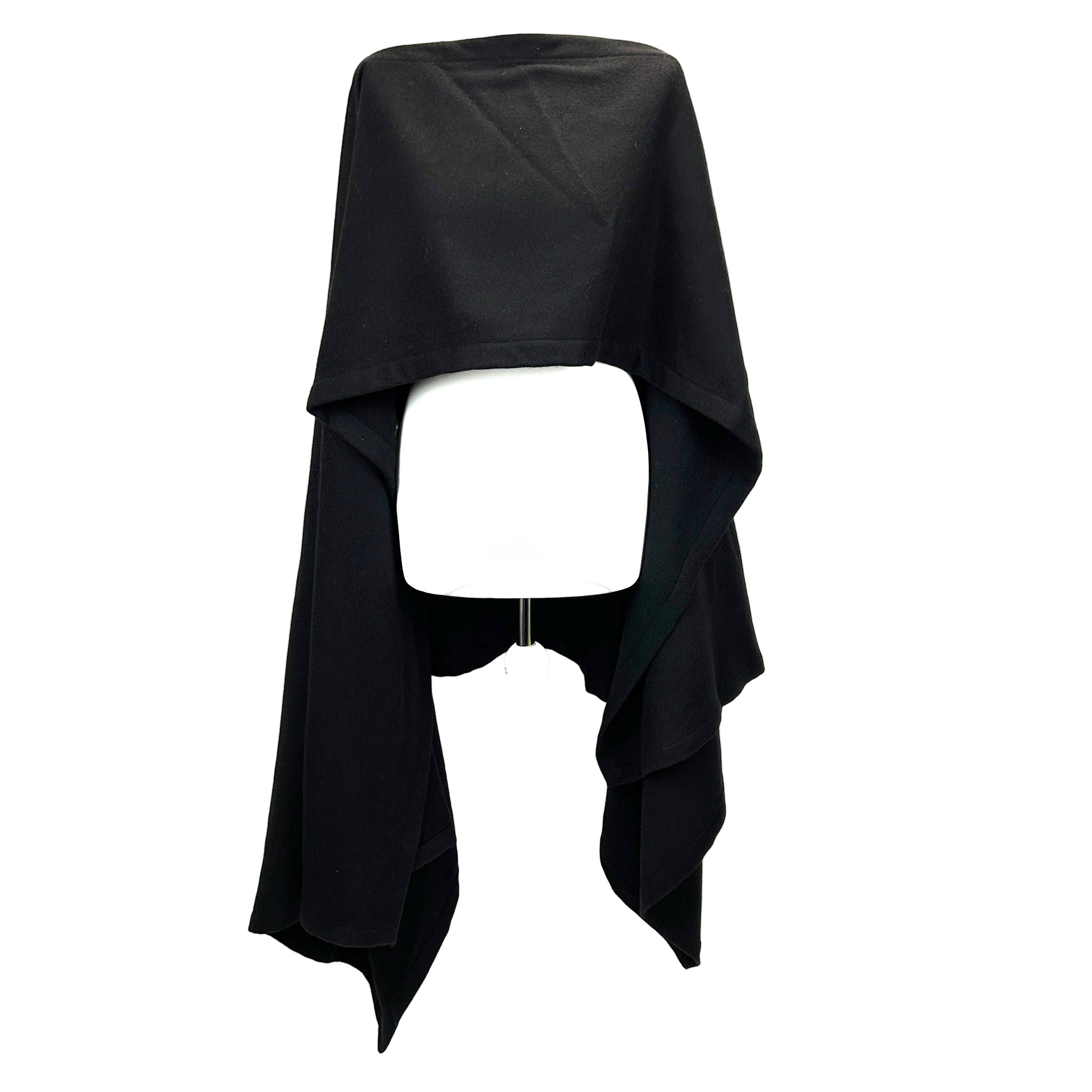 Lemaire Black Yak Wool Poncho O/S