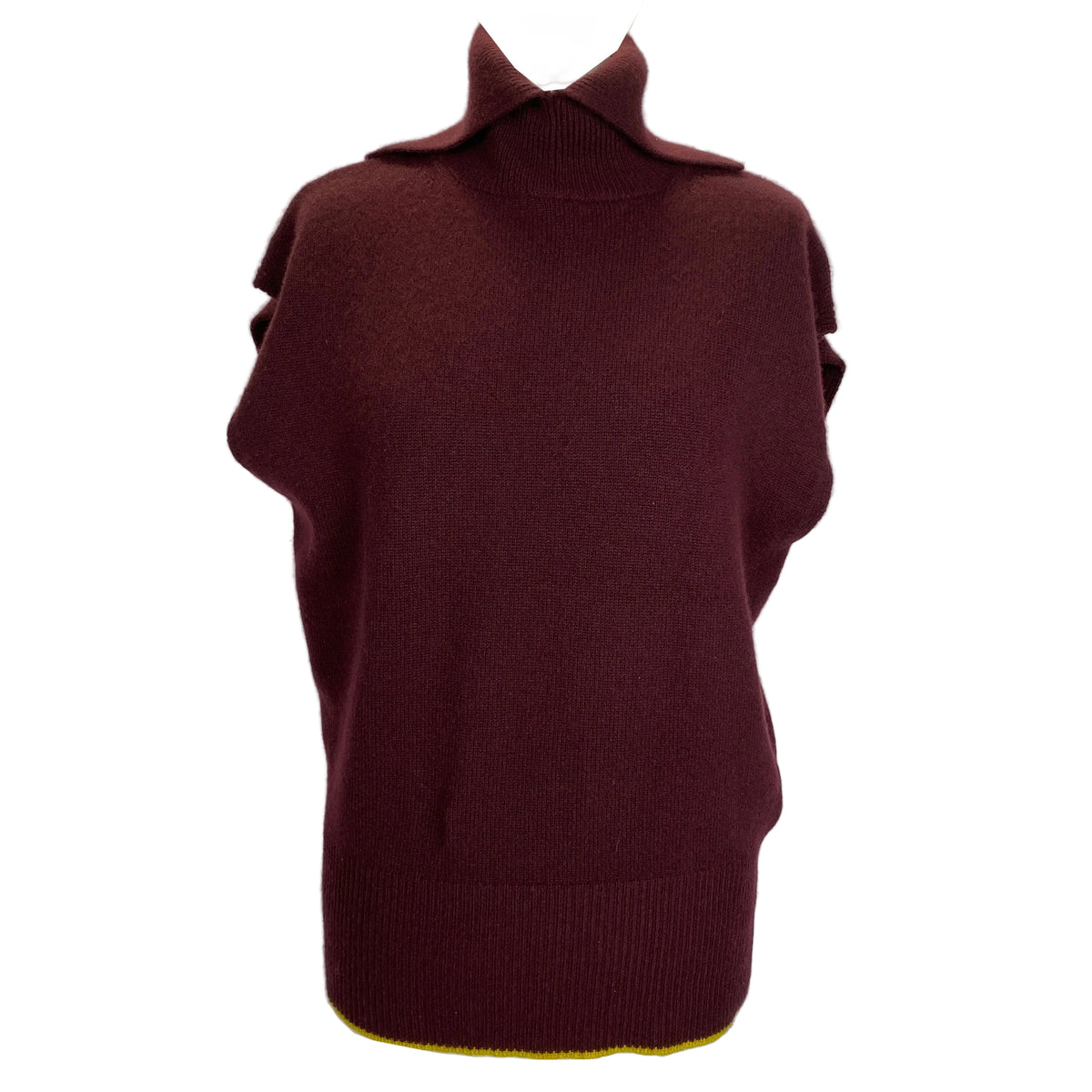 Victoria Beckham Plum Cashmere Sleeveless Sweater S-M