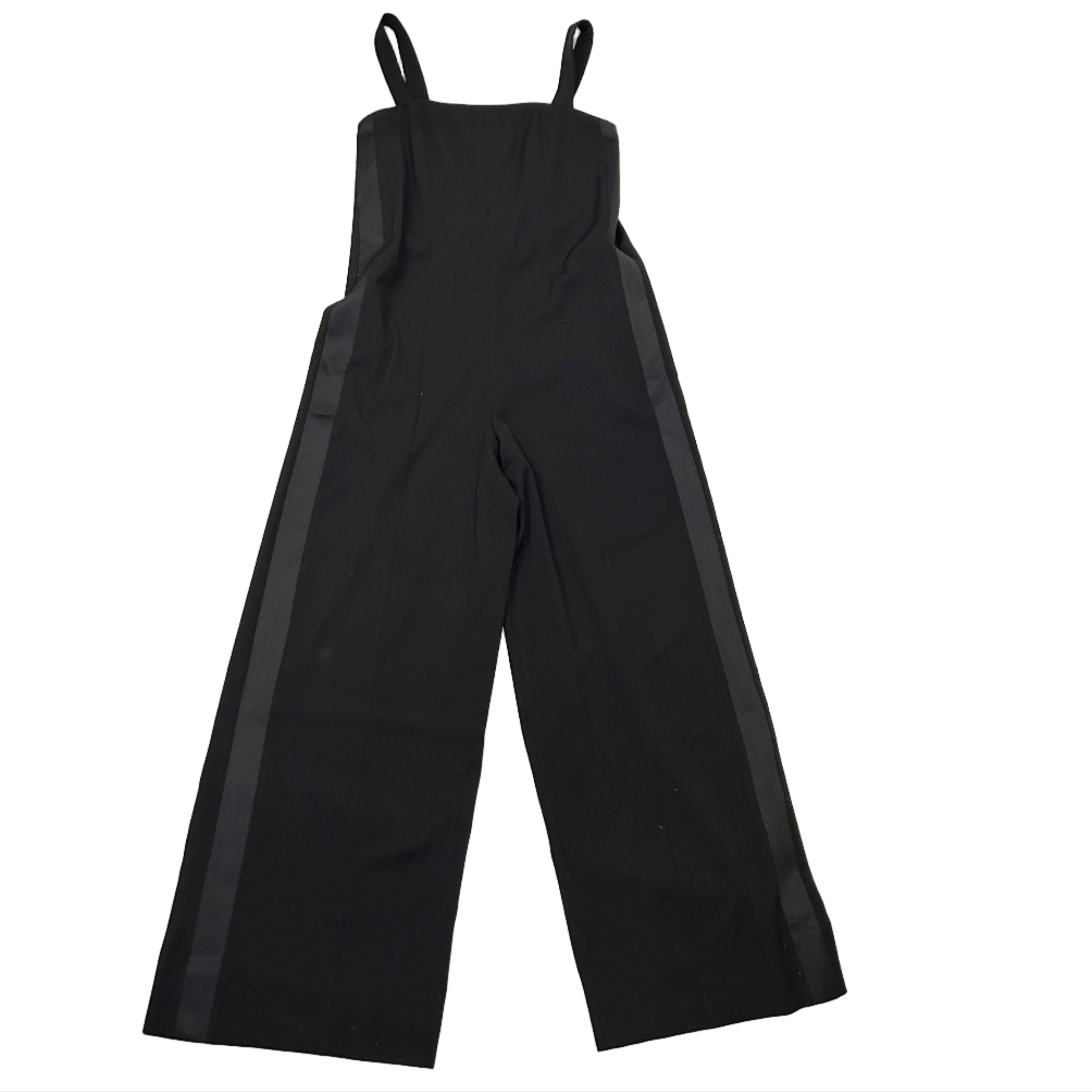 Me&Em Black Stretch Wool Corset Tuxedo Jumpsuit M