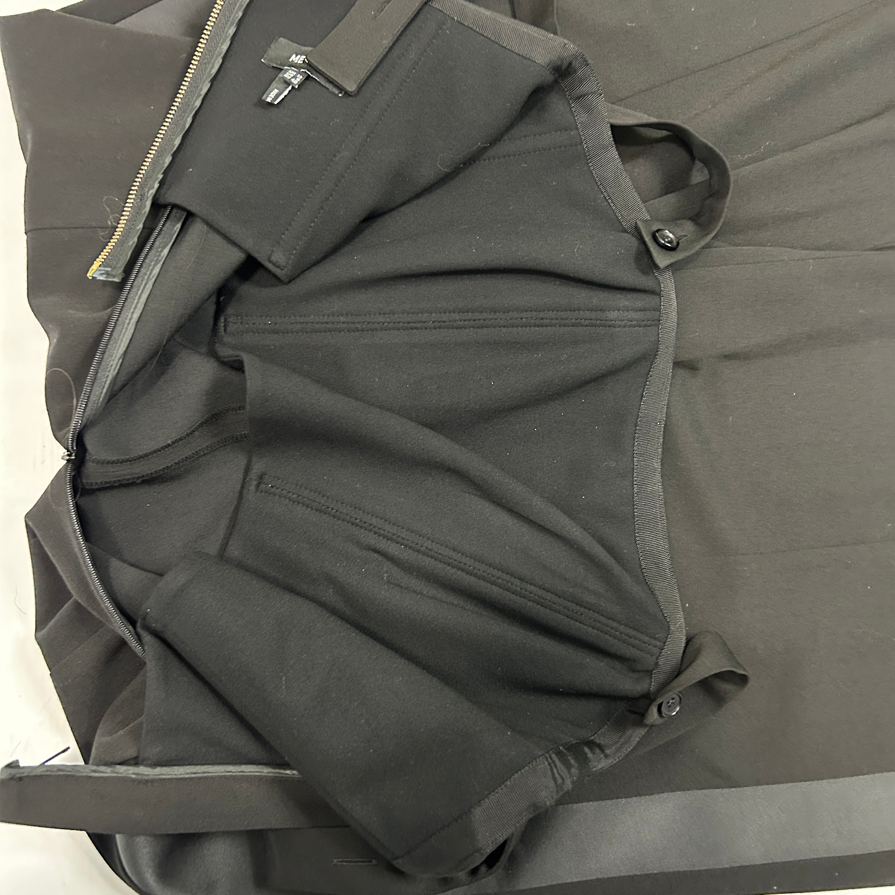 Me&Em Black Stretch Wool Corset Tuxedo Jumpsuit M