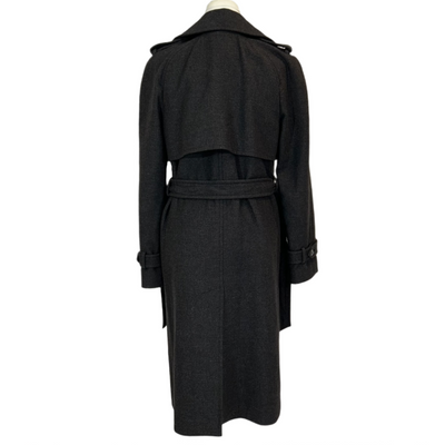 Chanel Charcoal Wool Angora & Cashmere Trench Coat XS/S