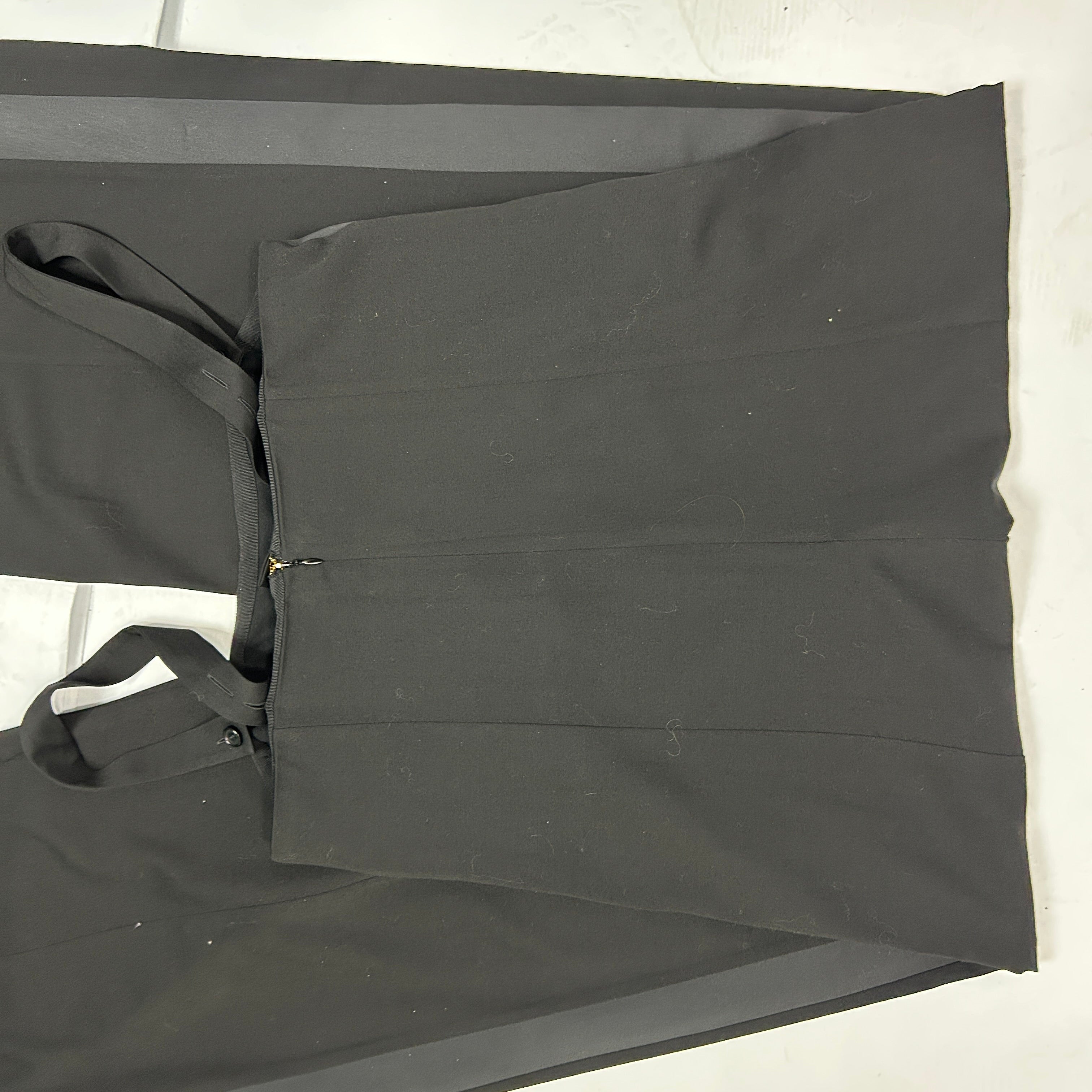 Me&Em Black Stretch Wool Corset Tuxedo Jumpsuit M