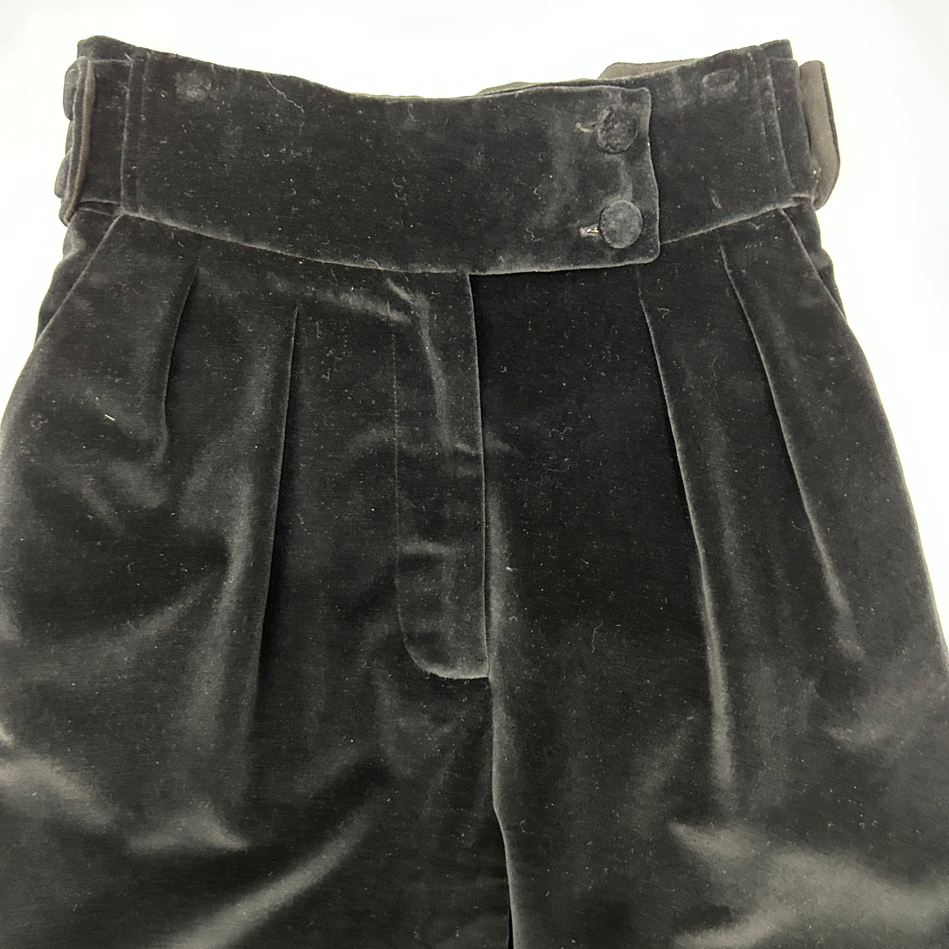 Anna Mason Black Velvet High Waisted Crop Pants S