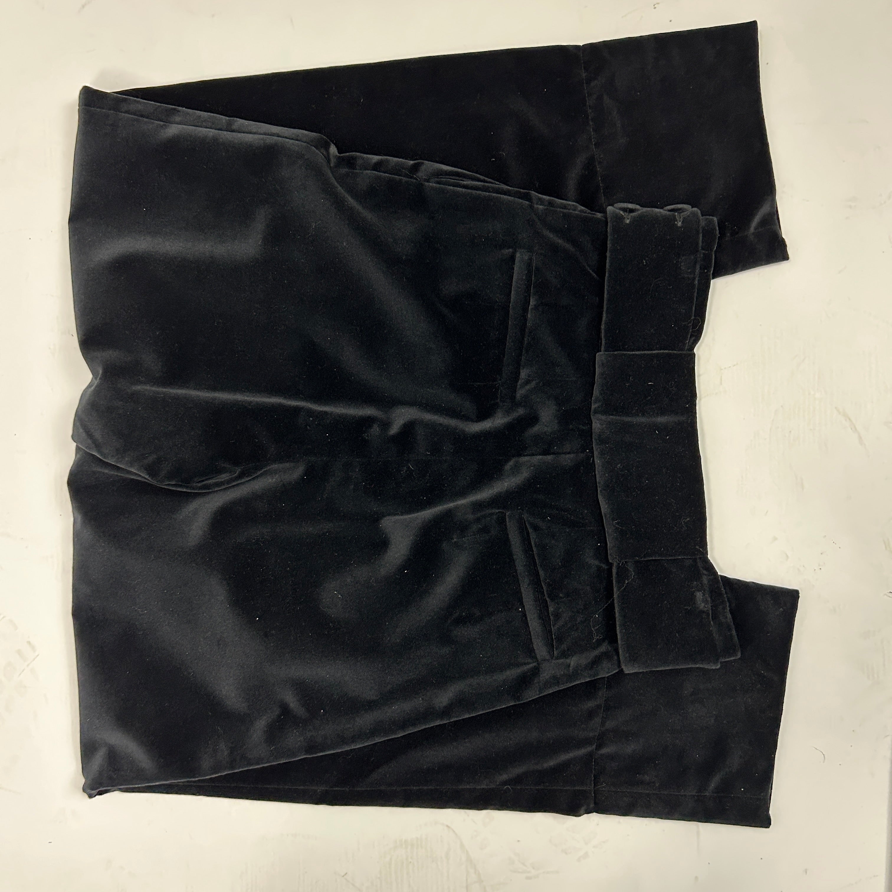 Anna Mason Black Velvet High Waisted Crop Pants S