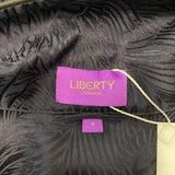 Liberty London £425 Black Peacock Feather Silk Pyjama Set S