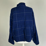 Hannoh Wessel Brand New £395 Blue Check Linen Boxy Jacket S/M/L