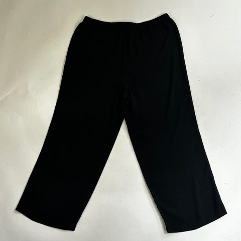 Eileen Fisher Black Silk Crop Wide Leg Pants S