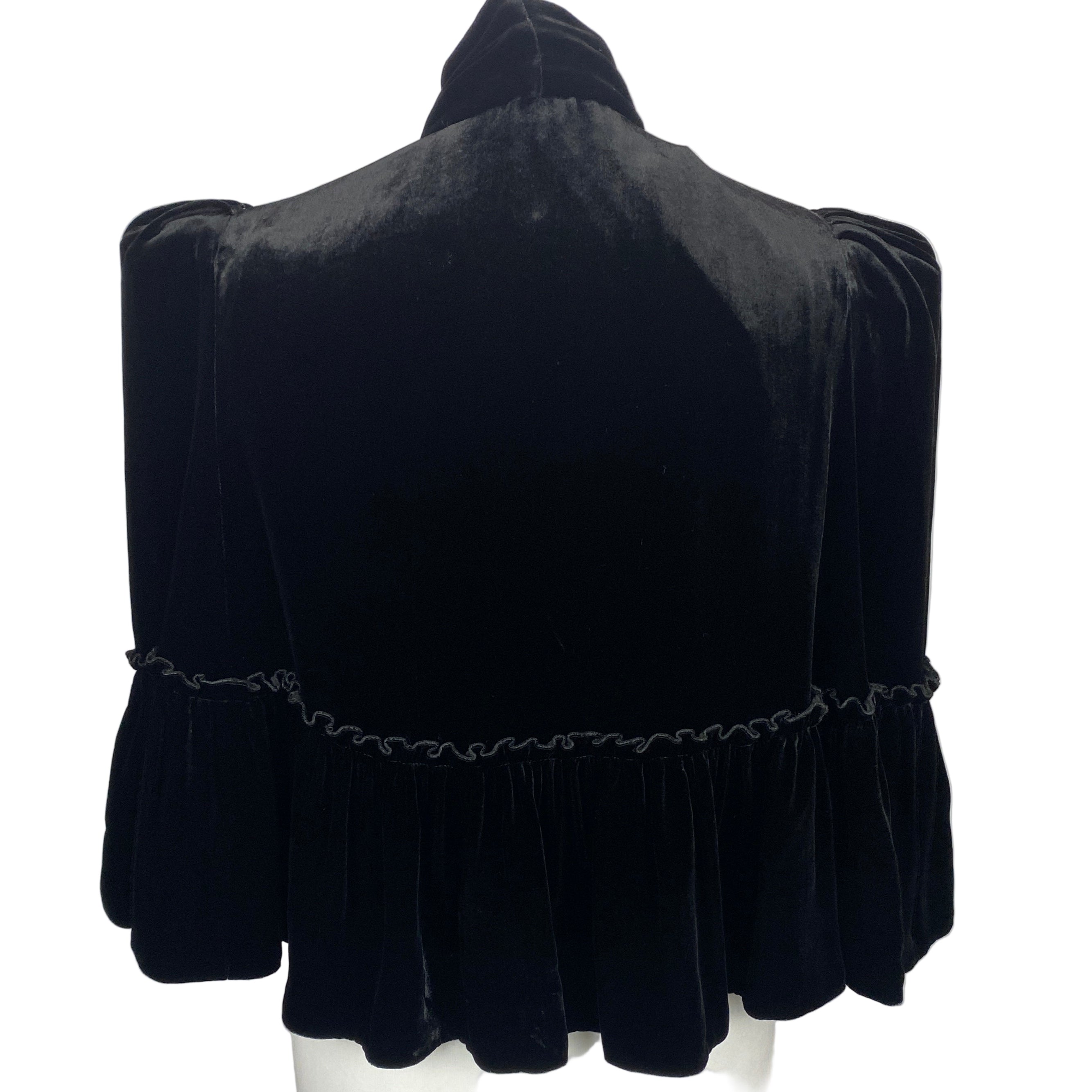 The Vampires Wife £1200 Black Silk Velvet Crusader Cape XS/S