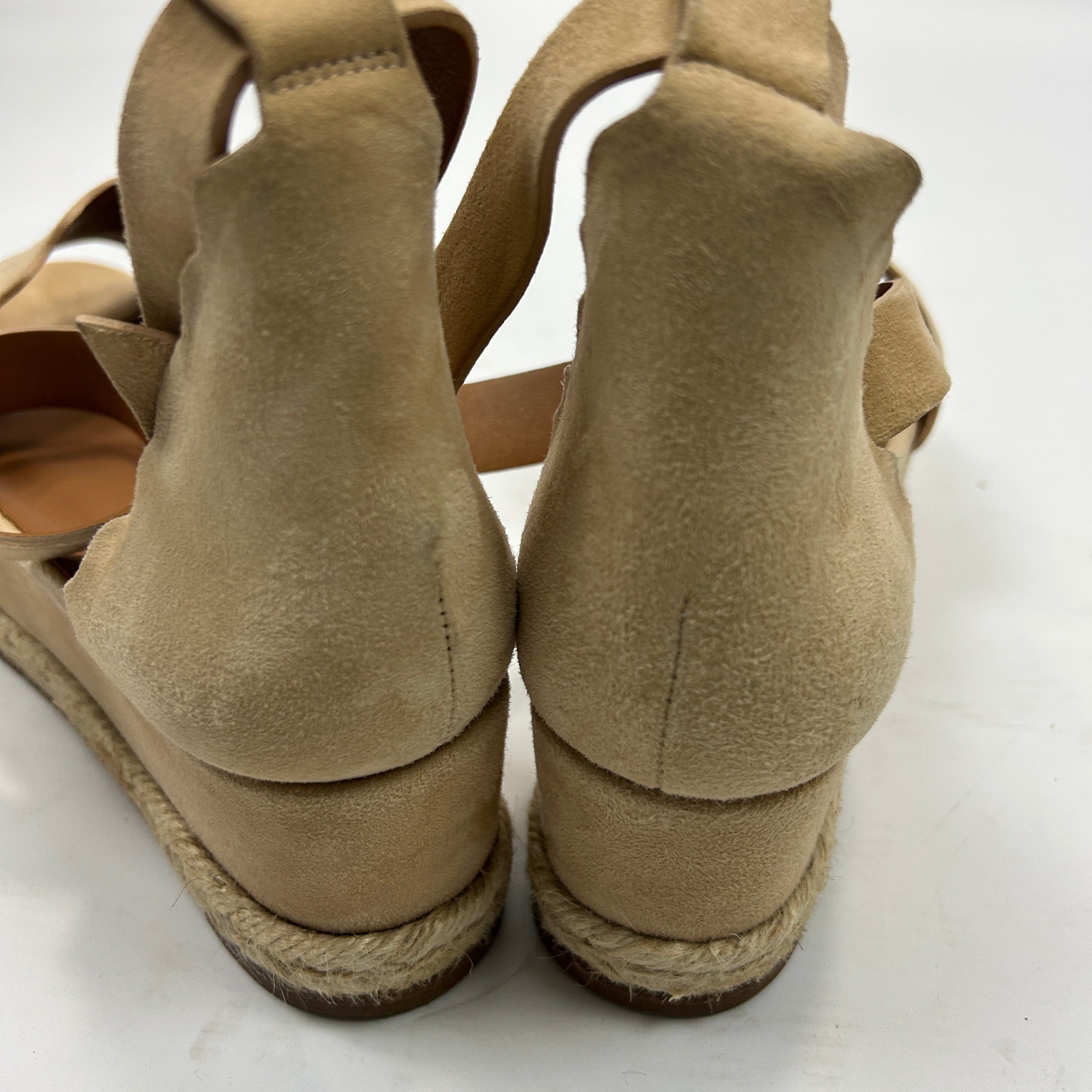Chloe Cream Suede Lauren Platform Espadrille Sandals 41