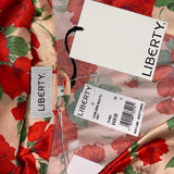 Liberty London £425 Red Carleen Rose Print Silk Pyjama Set S