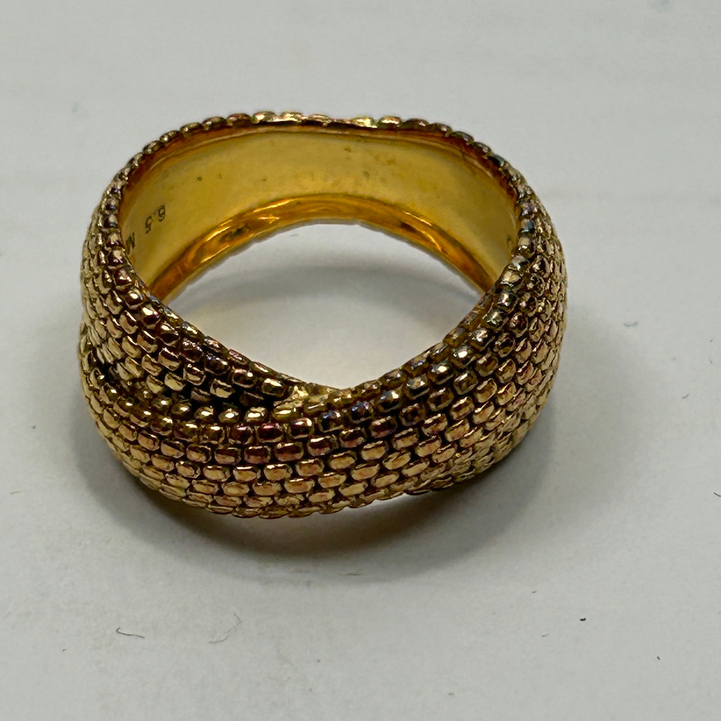 Monica Vinader £128 Gold Vermeil Doina Textured Cross Ring