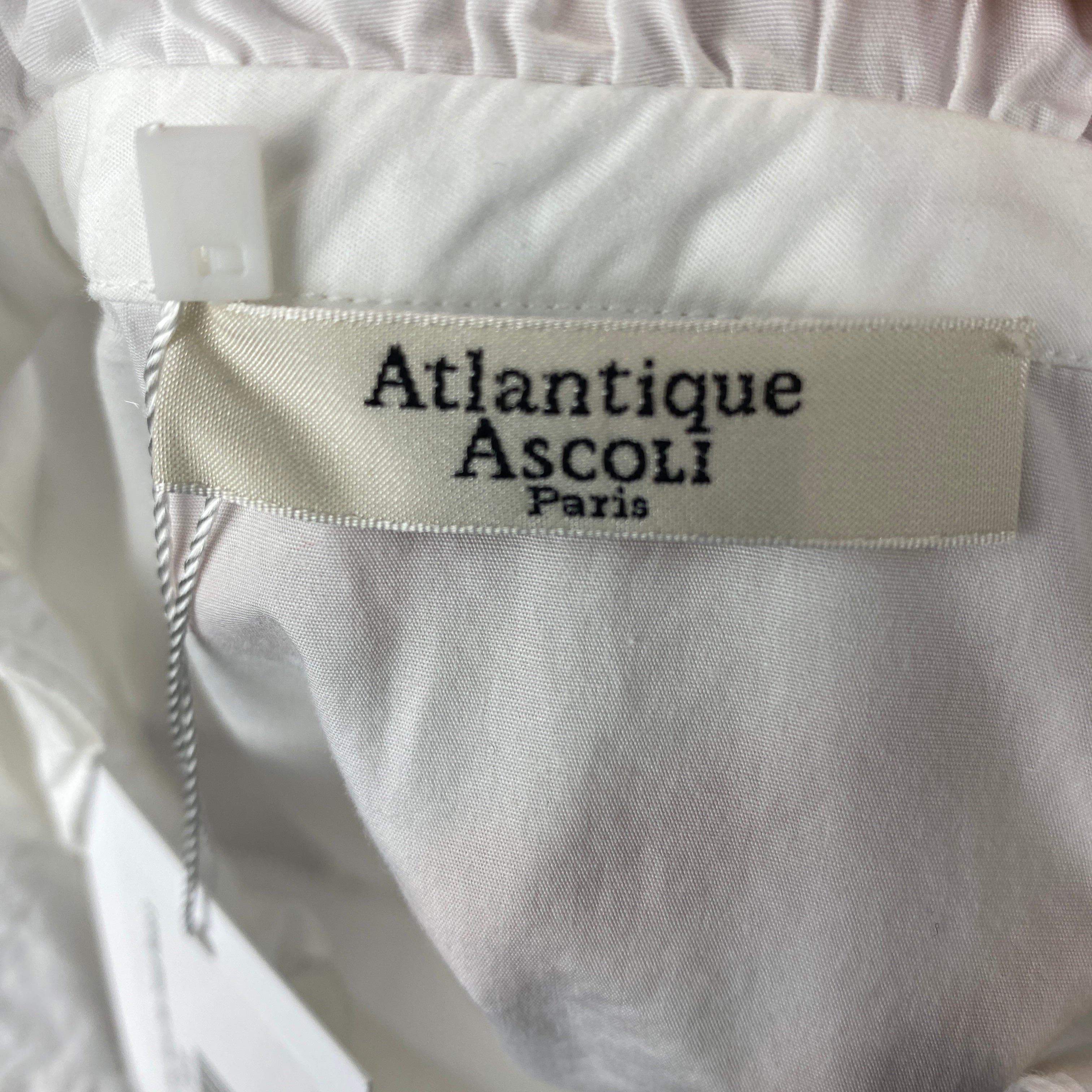 Atlantique Ascoli £410 White Piecrust Collar Cossack Blouse S
