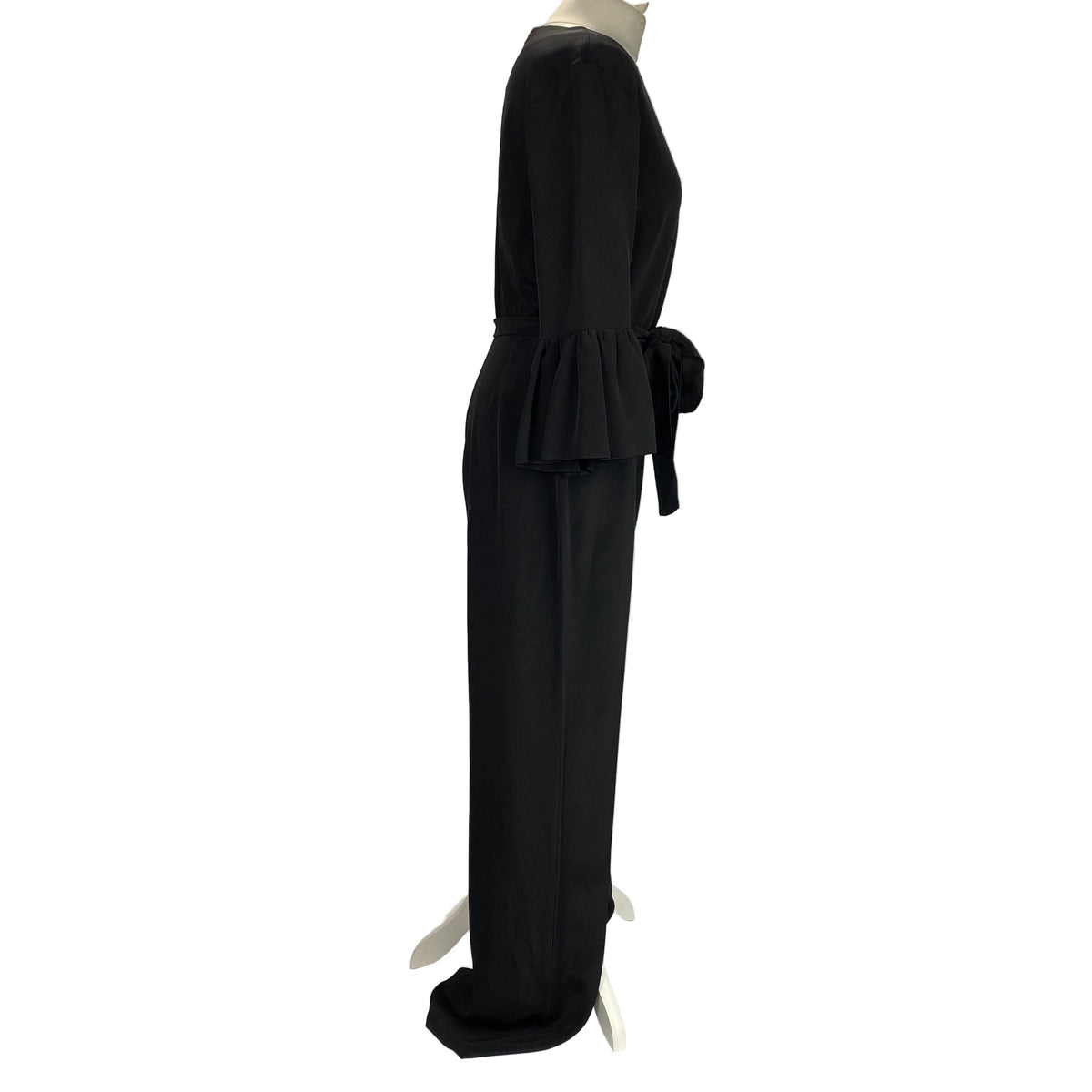 Catherine Prevost New Black Silk Belted Jumpsuit L
