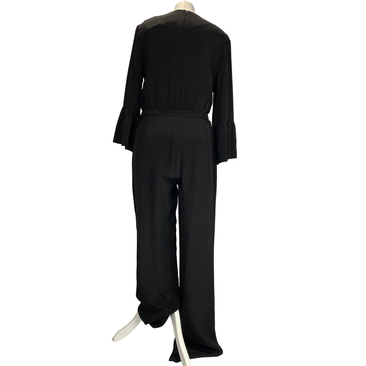 Catherine Prevost New Black Silk Belted Jumpsuit L