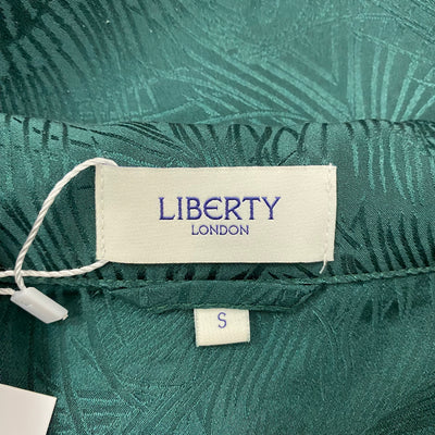 Liberty London £425 Green Peacock Feather Silk Pyjama Set S