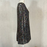 Me&Em New £350 Black & Pewter Sequin Mini Dress XXS