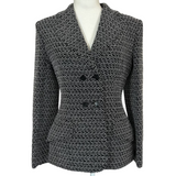 Chanel Vintage Black & White Weave Hourglass Jacket XS/S