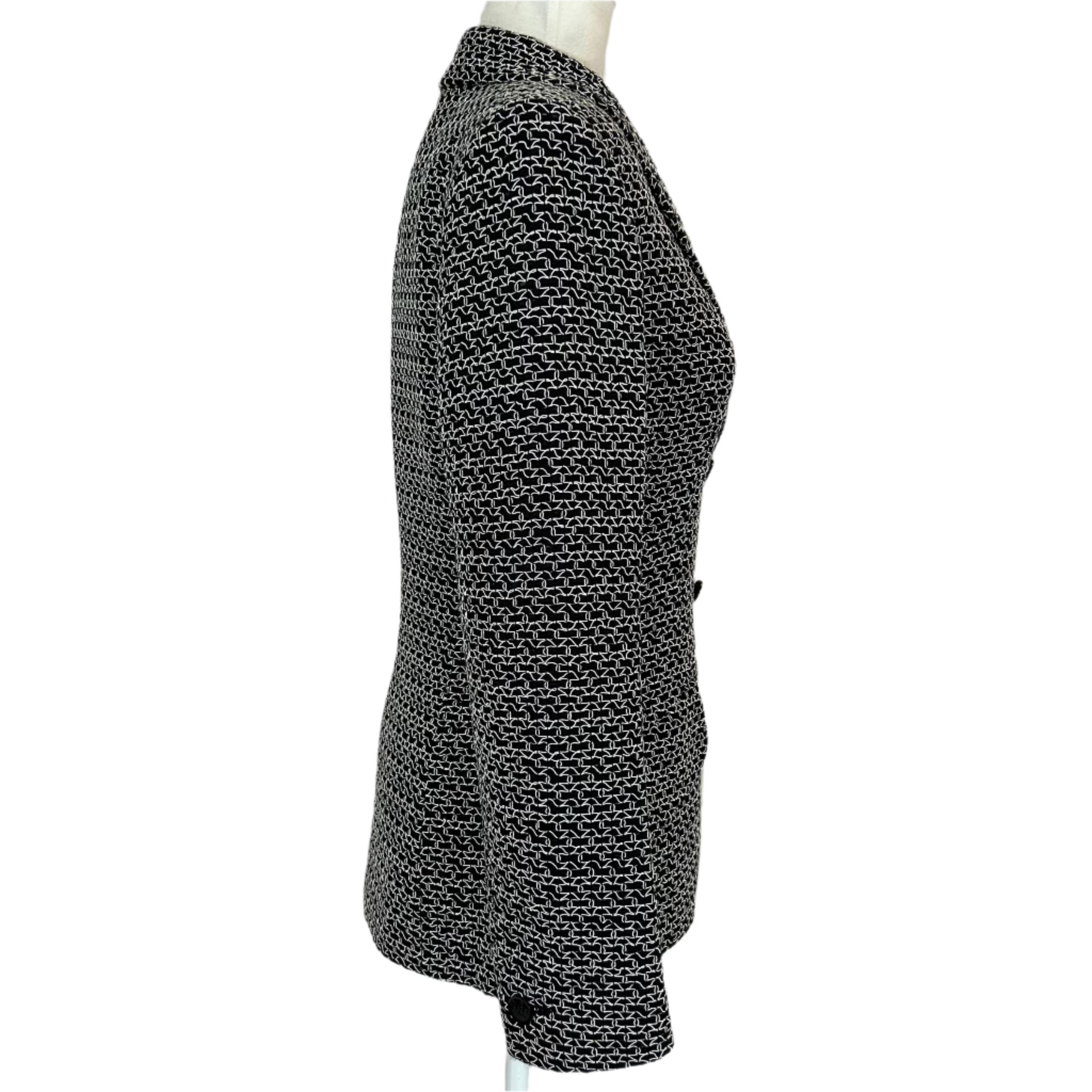 Chanel Vintage Black & White Weave Hourglass Jacket XS/S