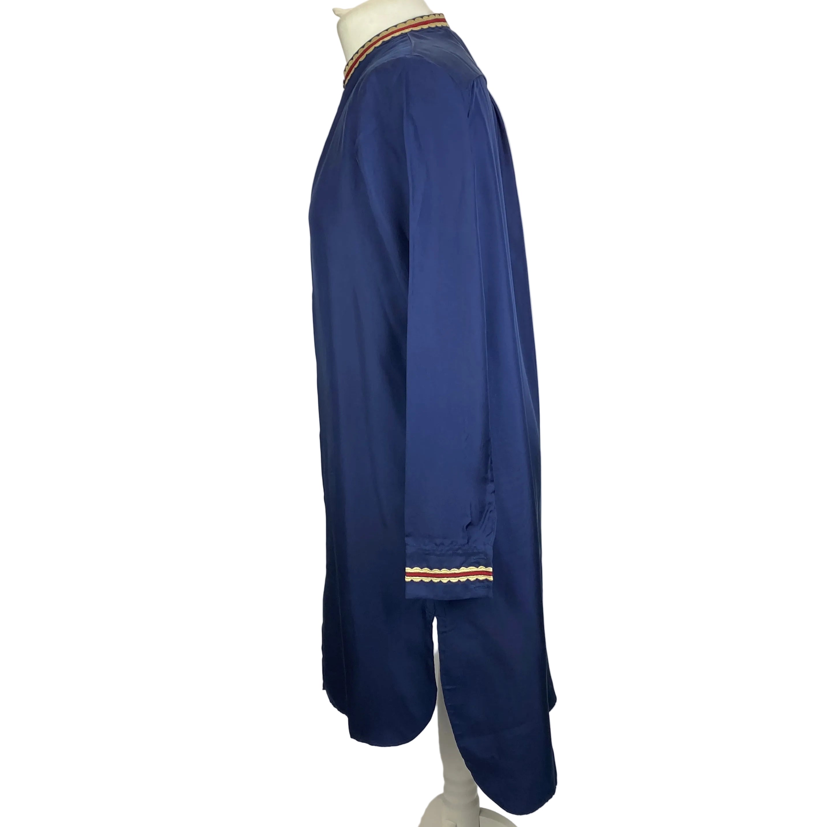 Jupe By Jackie New Navy Washed Silk Longline Tunic M